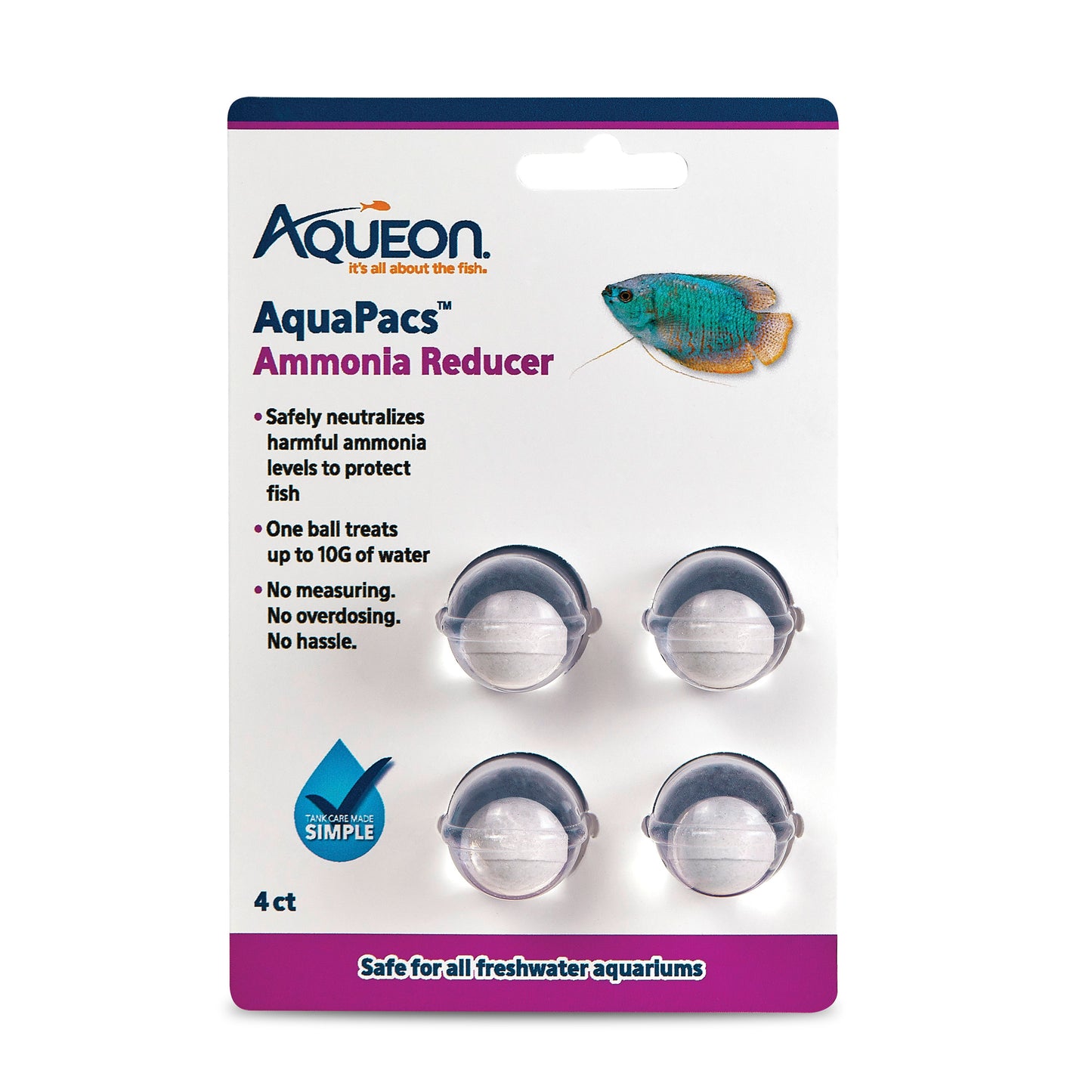 Aqueon AquaPacs Ammonia Reducer - 6ea/4-pk