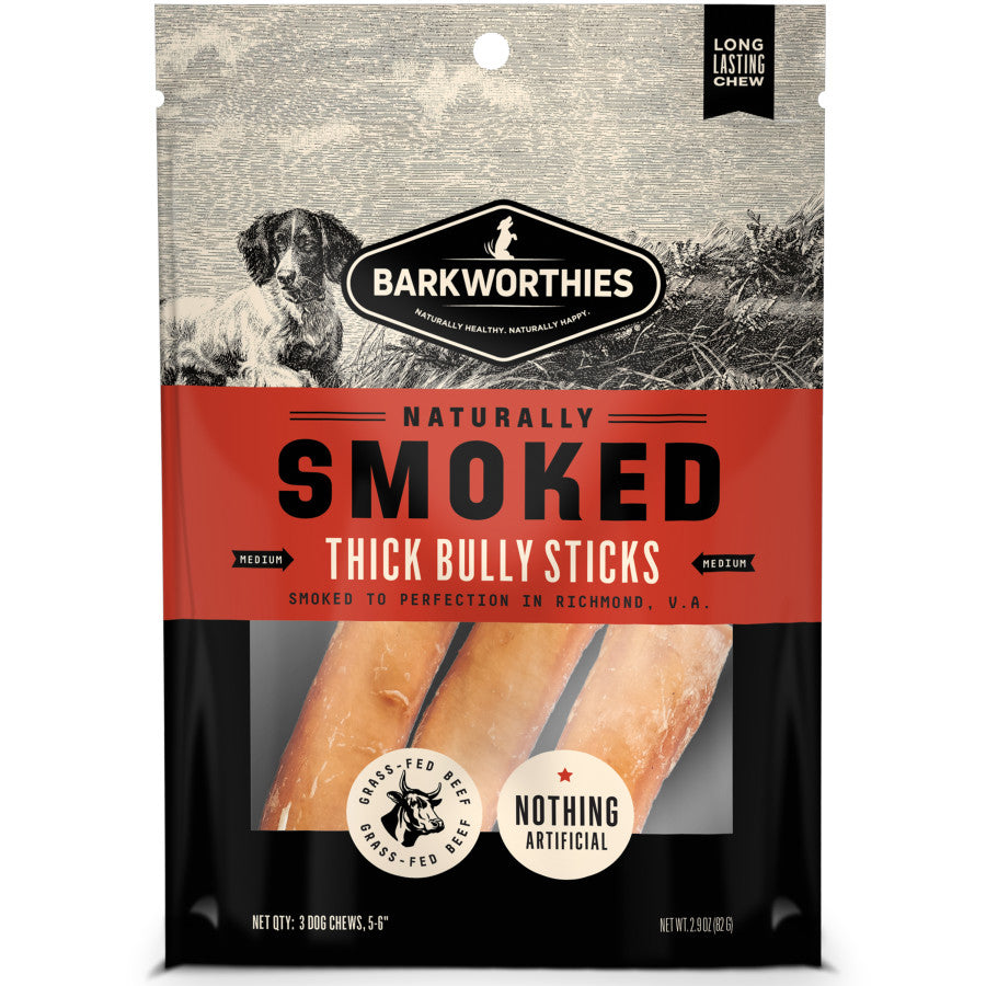Barkworthies Smoked Thick Bully Sticks Dog Treat