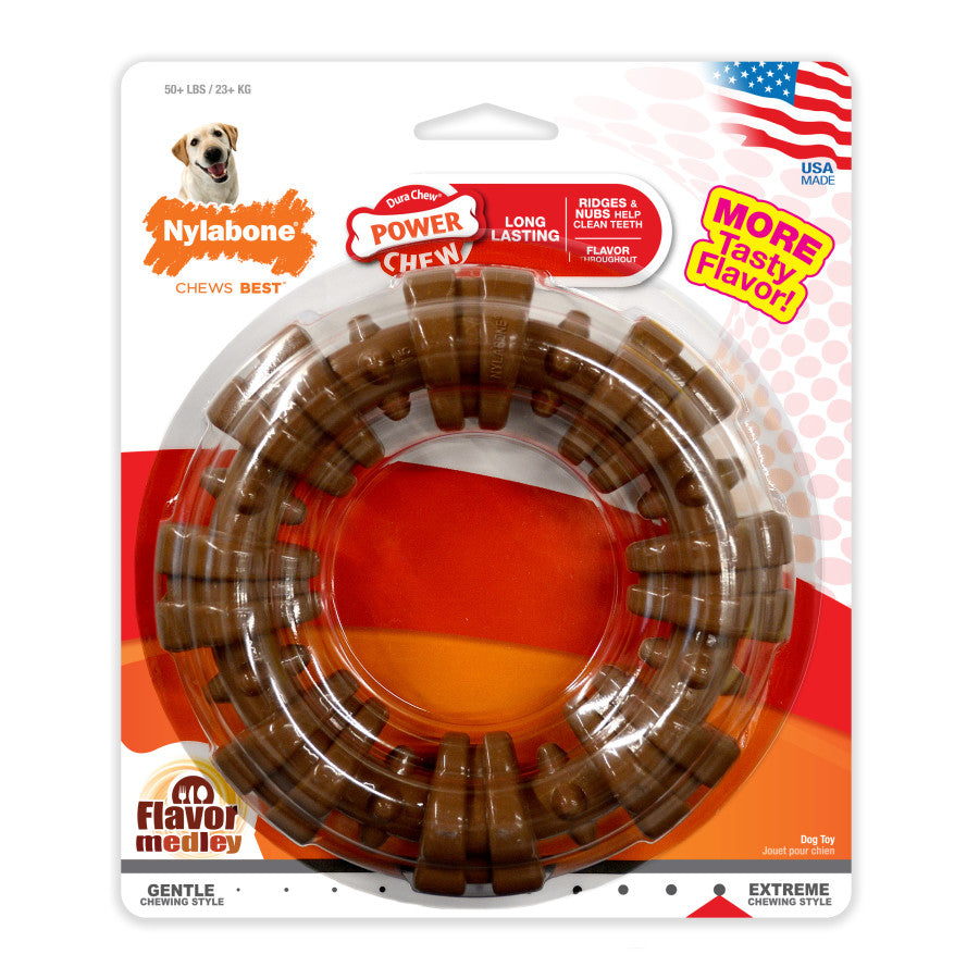 Nylabone Power Chew Textured Ring Dog Chew Toy
