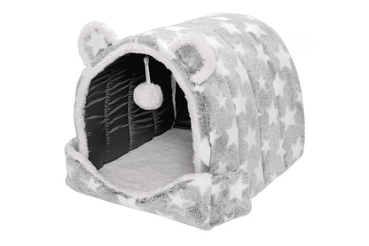 Fur Haven Pet Products Print Fleece Cozy Cave - Small.