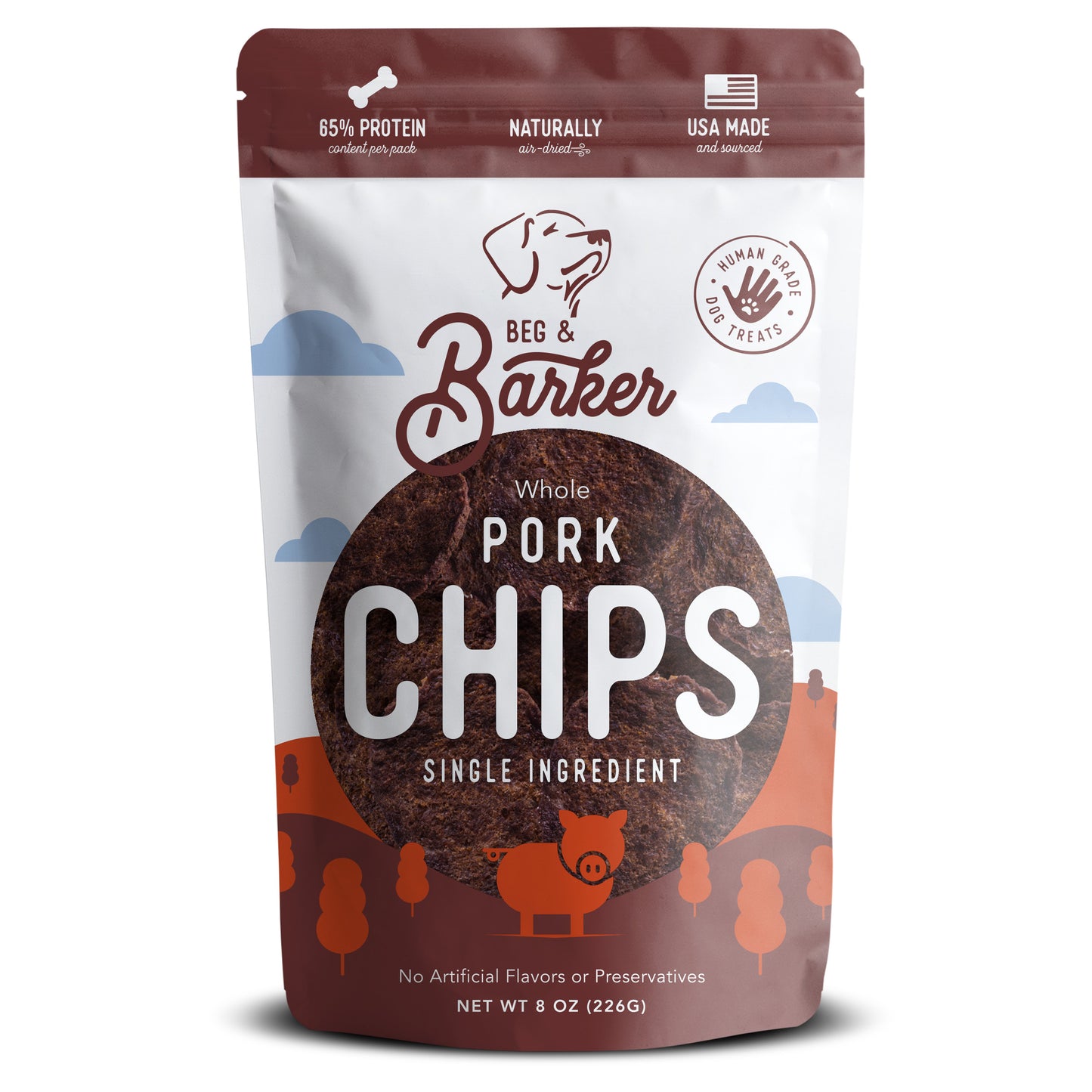 Beg and Barker Pork Heart Chips Dog Treats