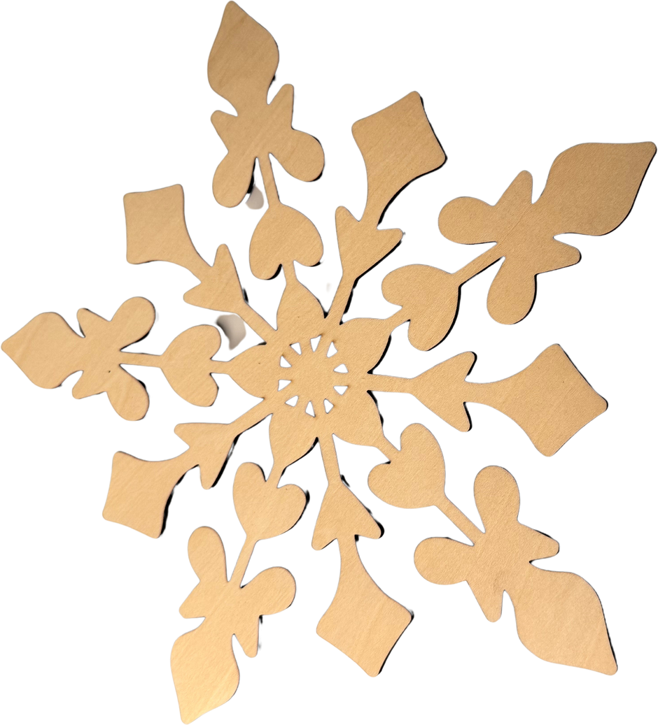 Lawn and Pets Christmas Wood Snow Flakes Design 03