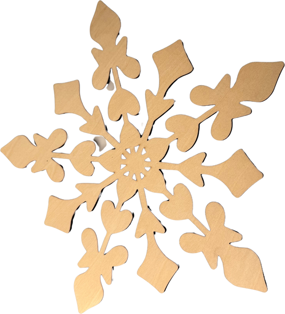 Lawn and Pets Christmas Wood Snow Flakes Design 03