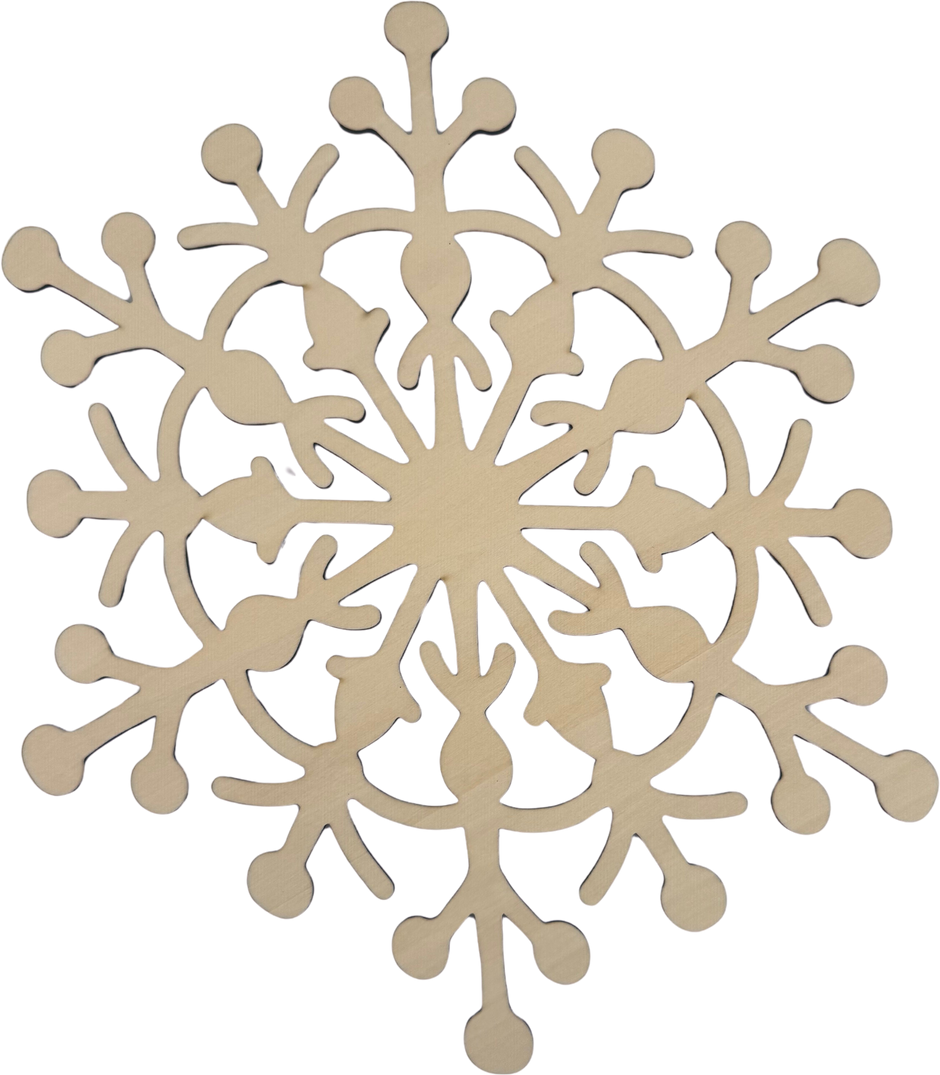 Lawn and Pets Christmas Wood Snow Flakes Design 37