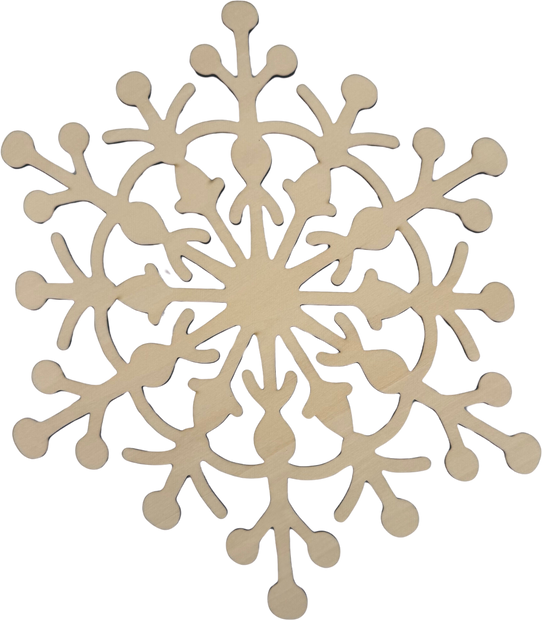 Lawn and Pets Christmas Wood Snow Flakes Design 37