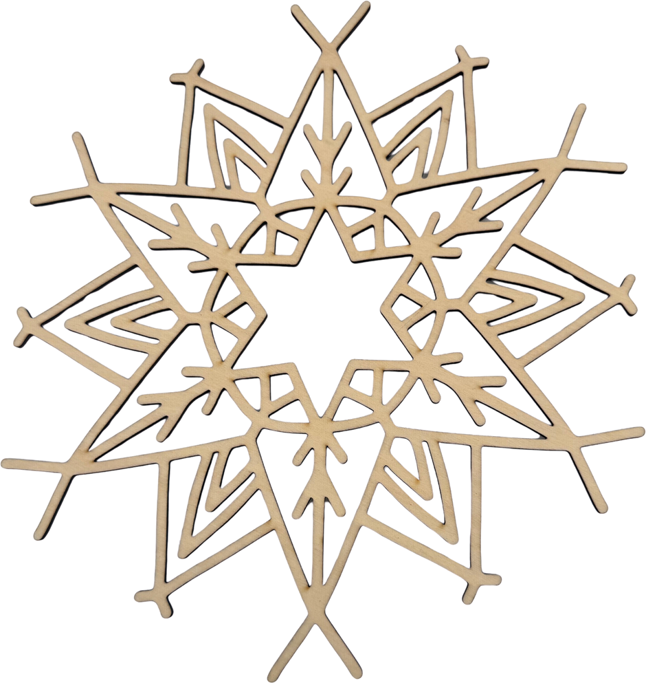 Lawn and Pets Christmas Wood Snow Flakes Design 41