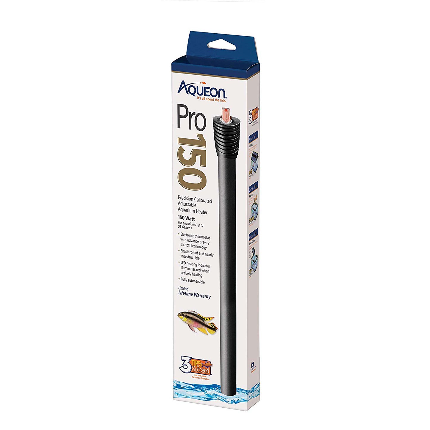 Aqueon Adjustable PRO Aquarium Heater - 1ea/Up To 55 gal, 150 W