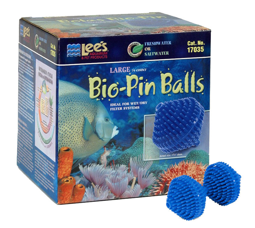 Lee's Aquarium & Pet Products Bio-Pin Ball Filter Media - Blue, 1ea/74 ct, LG