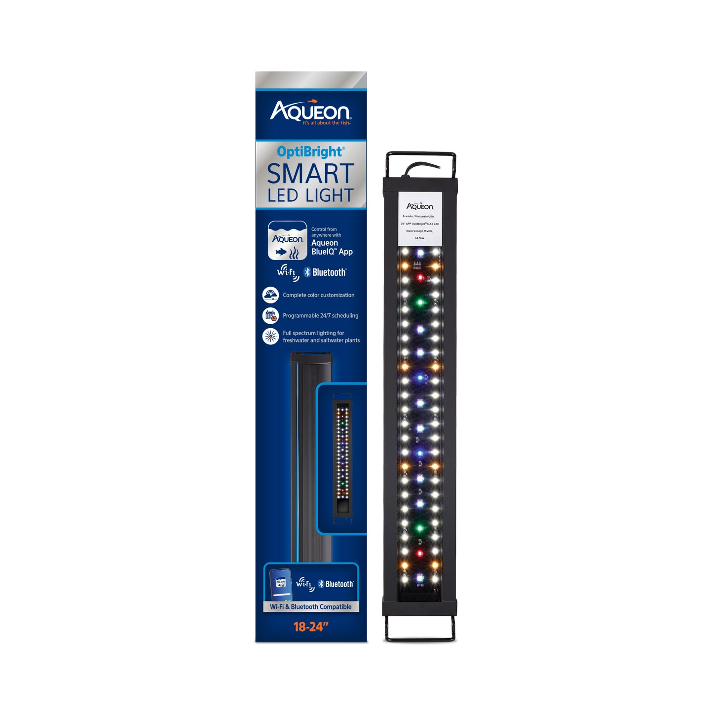 Aqueon OptiBright Smart LED Light Fixture - 1ea/18 - 24 in