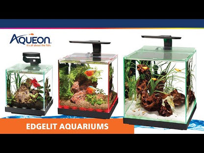 Aqueon Edgelit Rimless Cube Glass Aquariums