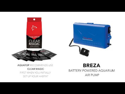 AQUATOP BREZA Battery Powered Air Pump with AC Power Failure Sensor Automatic Backup, AC-DC-One