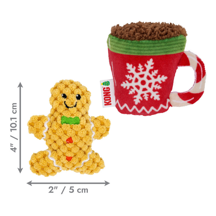 KONG Holiday Scrattles Gingerbread Cookie & Mug Cat Toy