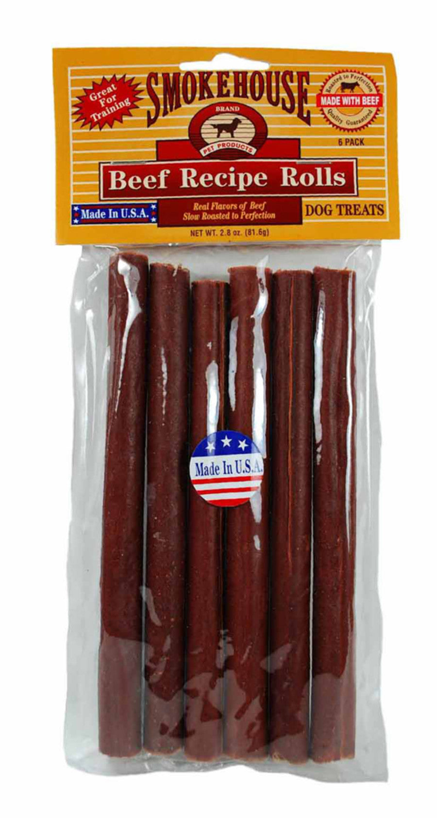 Smokehouse USA Made Beefy Rolls Dog Treats