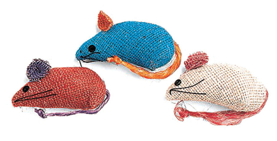 Spot Burlap Mice Catnip Toy