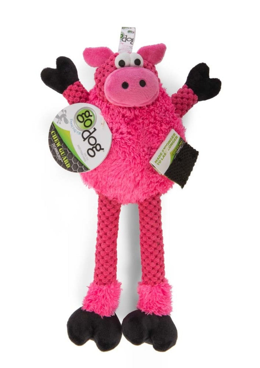 goDog Checkers Skinny Durable Plush Dog Toy