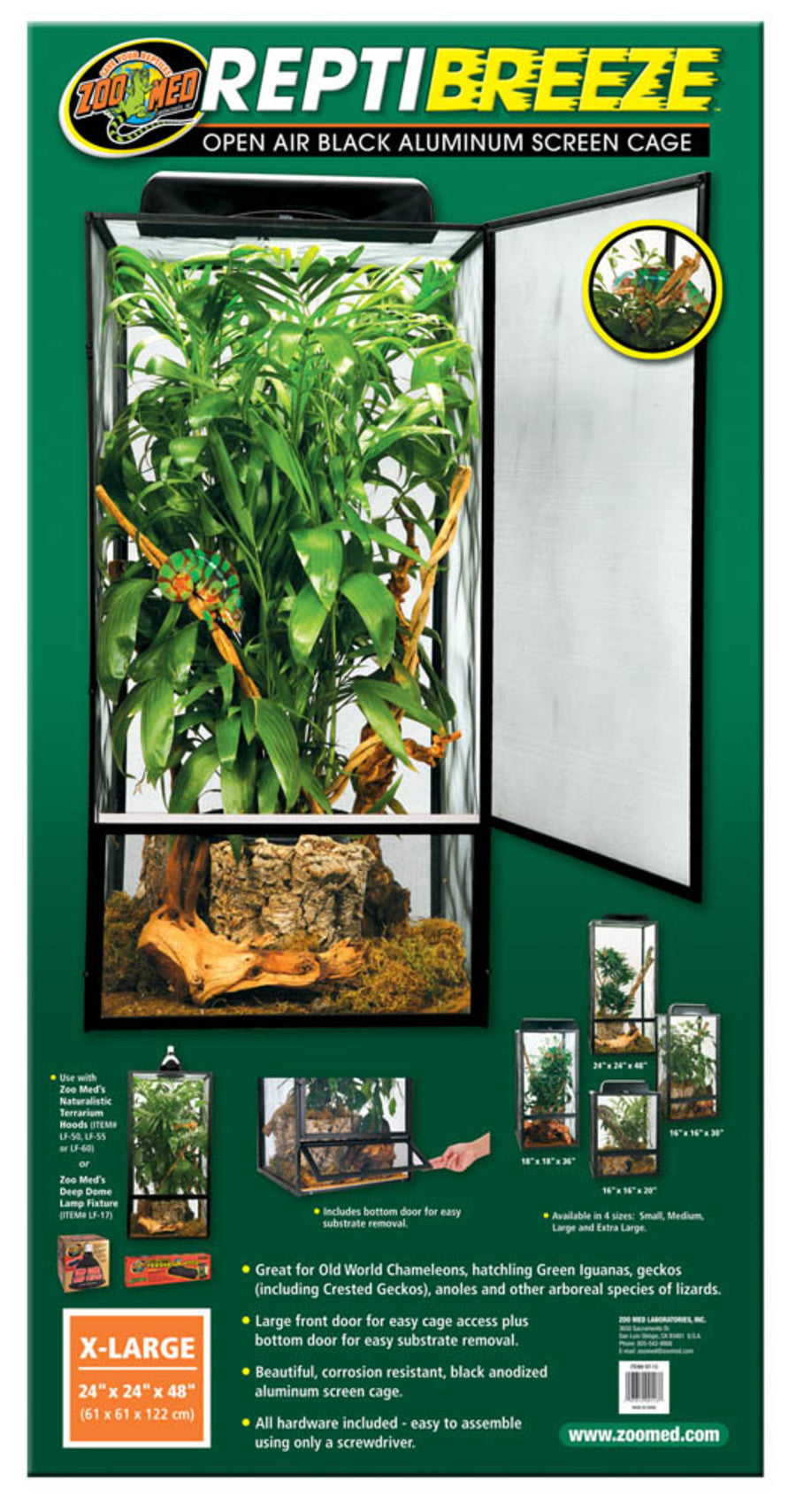 Zoo Med ReptiBreeze Open Air Aluminum Screen Cage