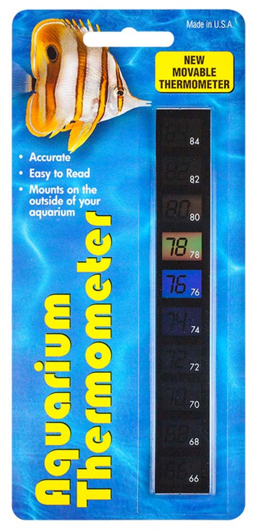 LCR Hallcrest Liquid Crystal Aquarium Thermometer Vertical