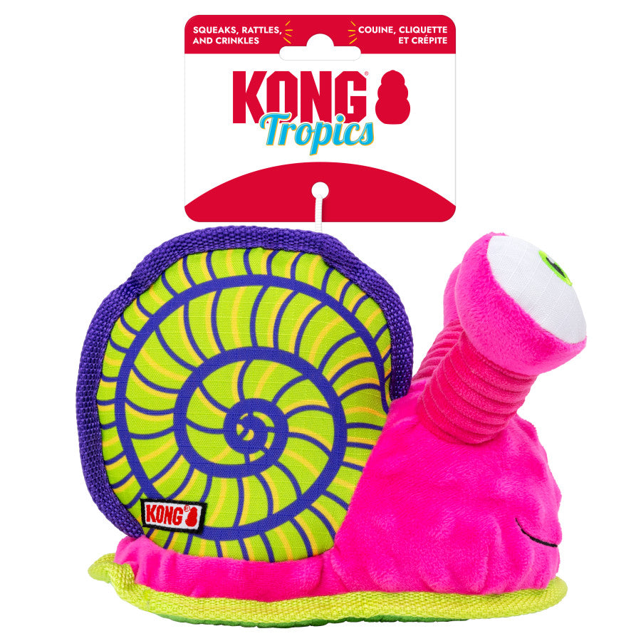 KONG Tropics Rattlez Snail Dog Toy