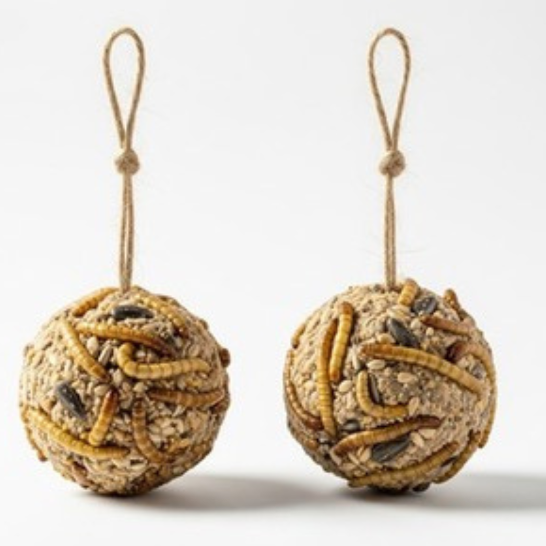 Quail & Gamebird Knödel — Enrichment Feed Ball with Mealworms