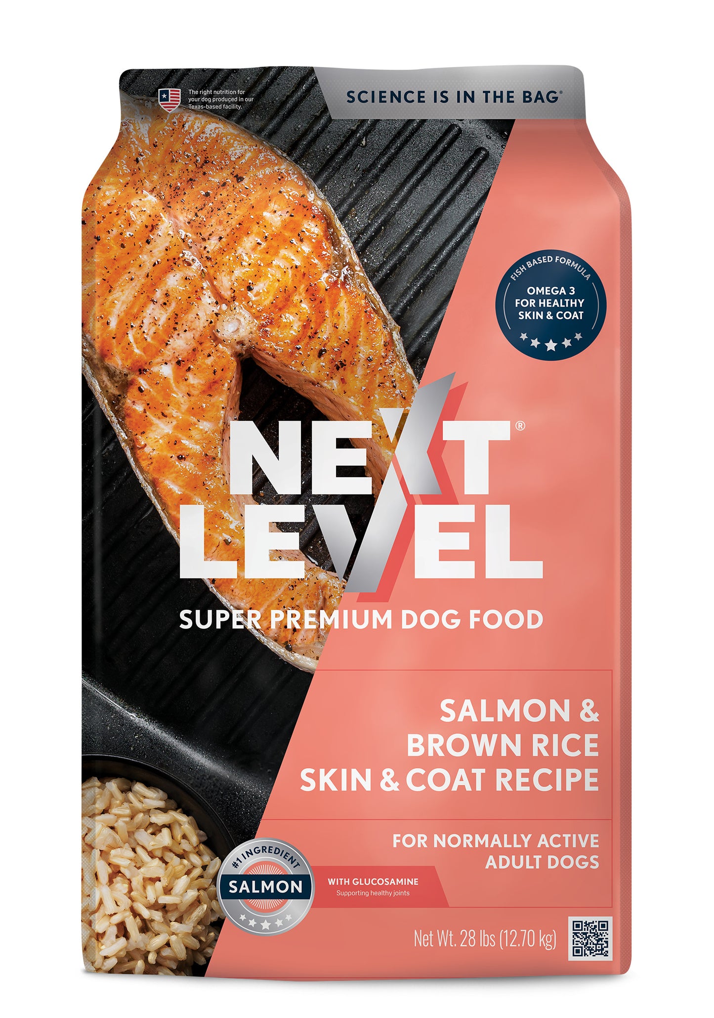 Next Level Salmon and Brown Rice Skin and Coat Recipe Adult Dry Dog Food