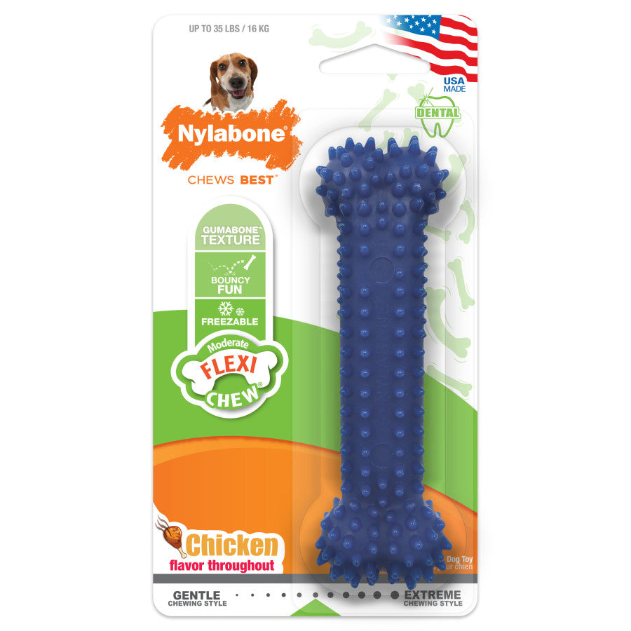 Nylabone Flexi Chew Gumabone Textured Dental Bone Dog Chew Toy