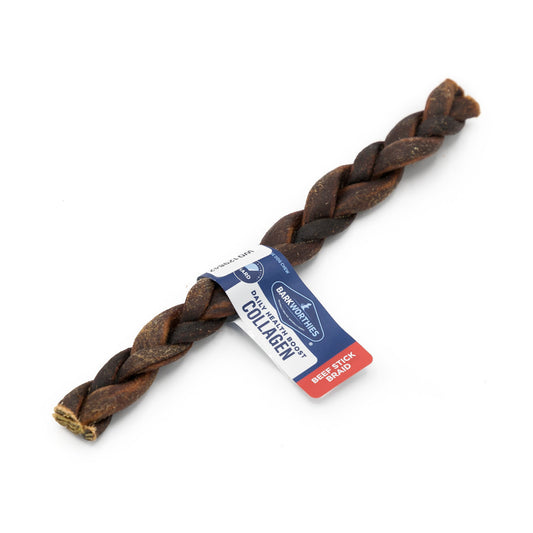 Barkworthies Collagen Beef Stick Braid Dog Treat