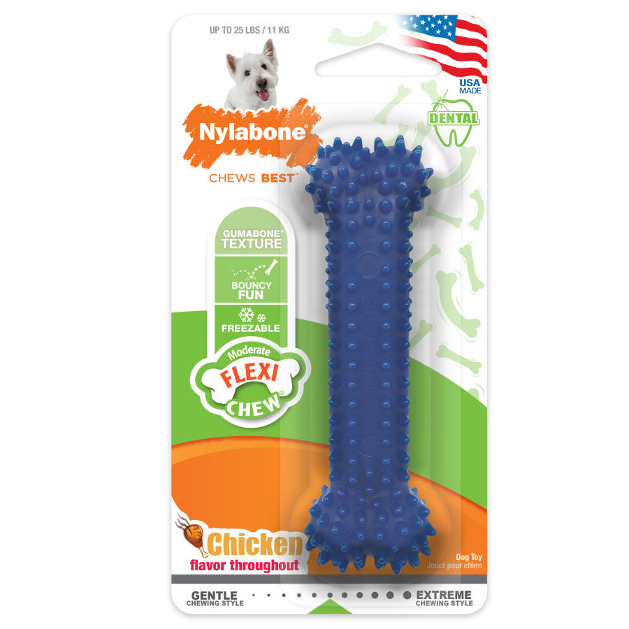 Nylabone Flexi Chew Gumabone Textured Dental Bone Dog Chew Toy