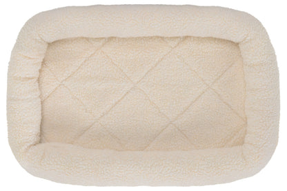 Fur Haven Pet Products Faux Lambswool Pet Crate Bolster Bed - Cream.
