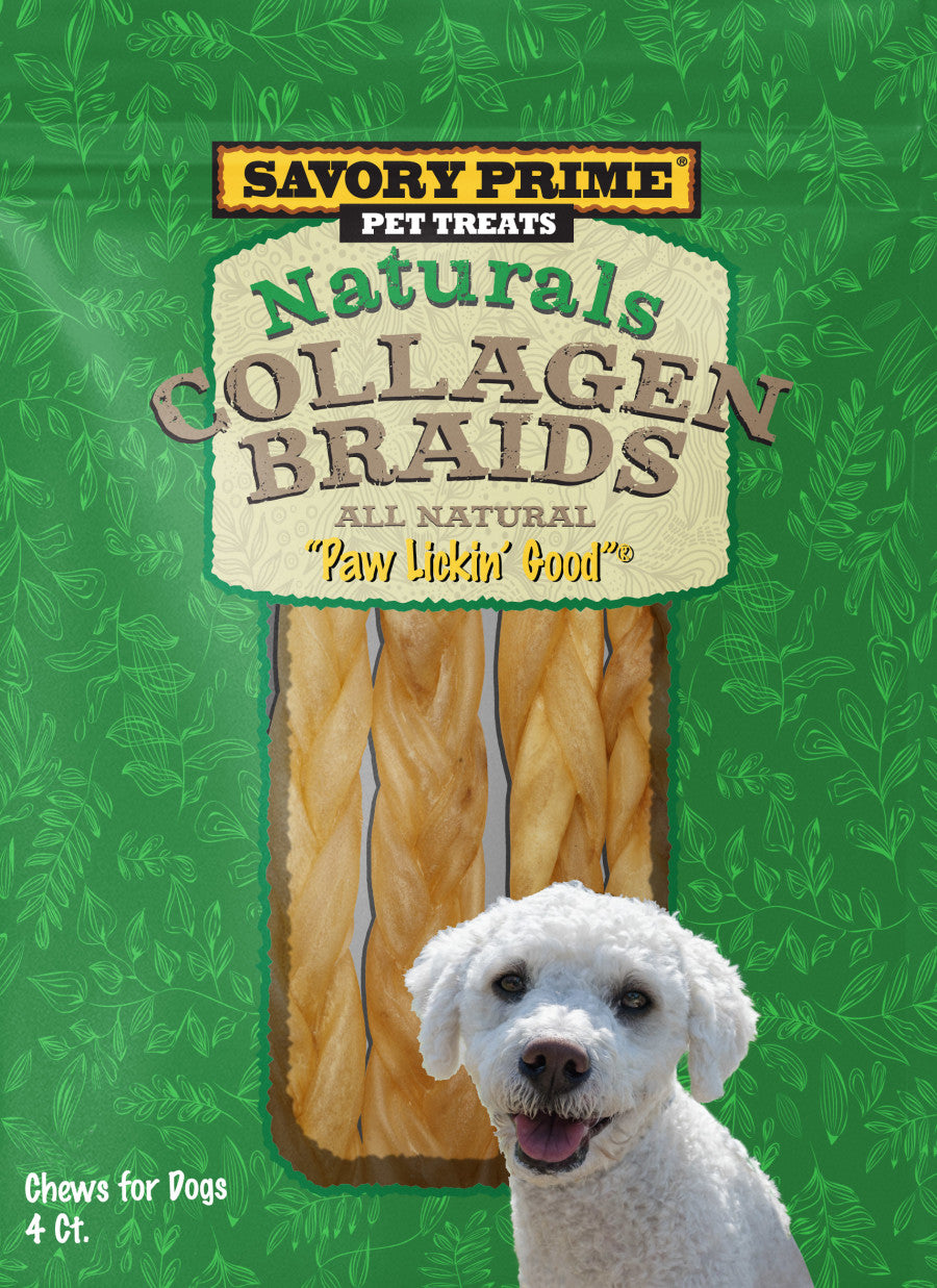 Savory Prime Naturals Collagen Braids Dog Chews