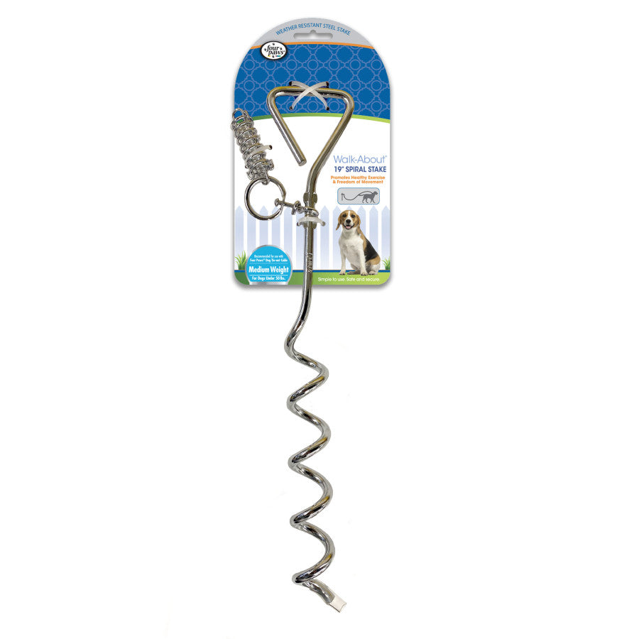 Four Paws Walk About Tie-Out Dog Spiral Stake