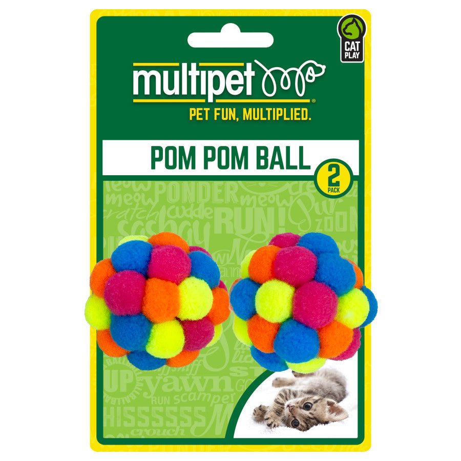 Multipet PomPom Ball with Rattle Cat Toy