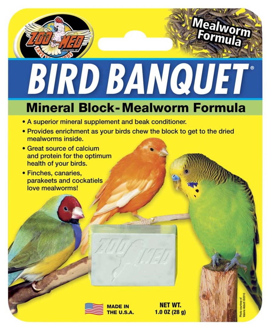 Zoo Med Bird Banquet Mealworm Formula Mineral Block