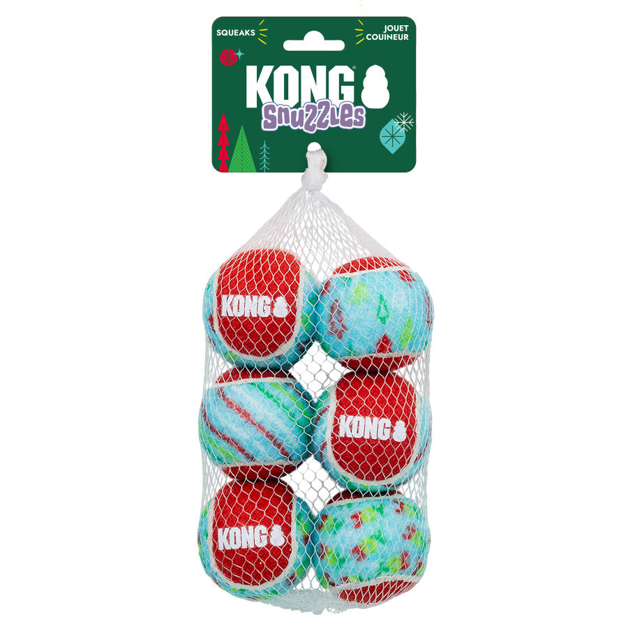 KONG Holiday SqueakAir Tennis Balls Dog Toy