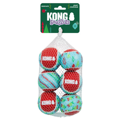 KONG Holiday SqueakAir Tennis Balls Dog Toy