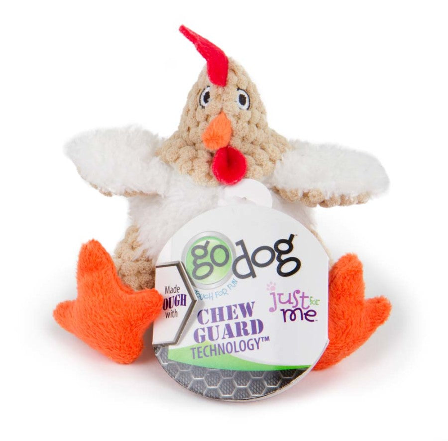 goDog Just For Me Fat Rooster with Chew Guard Technology Tough Plush Dog Toy