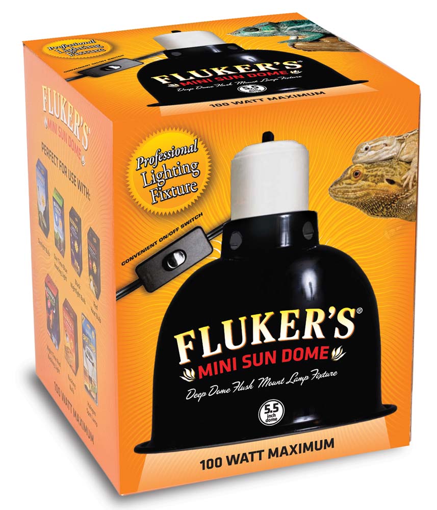 Fluker's Mini Sun Dome Lighting Fixture - Black, 1ea/5.5 in