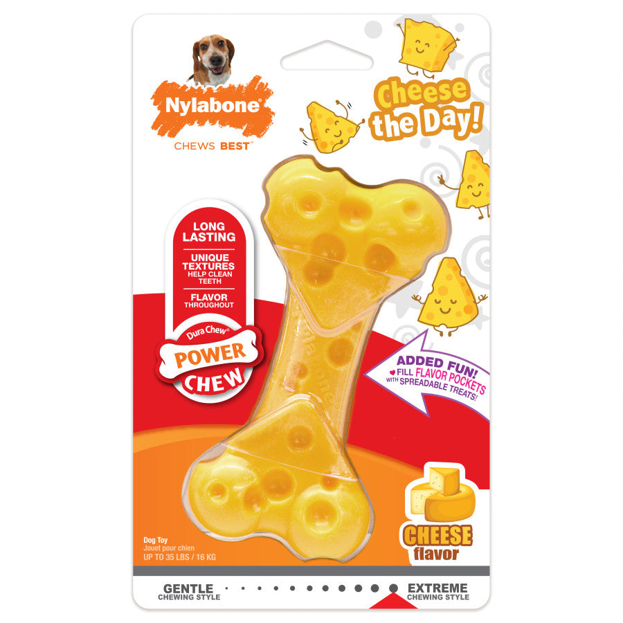 Nylabone Power Chew Cheese Bone Dog Chew Toy