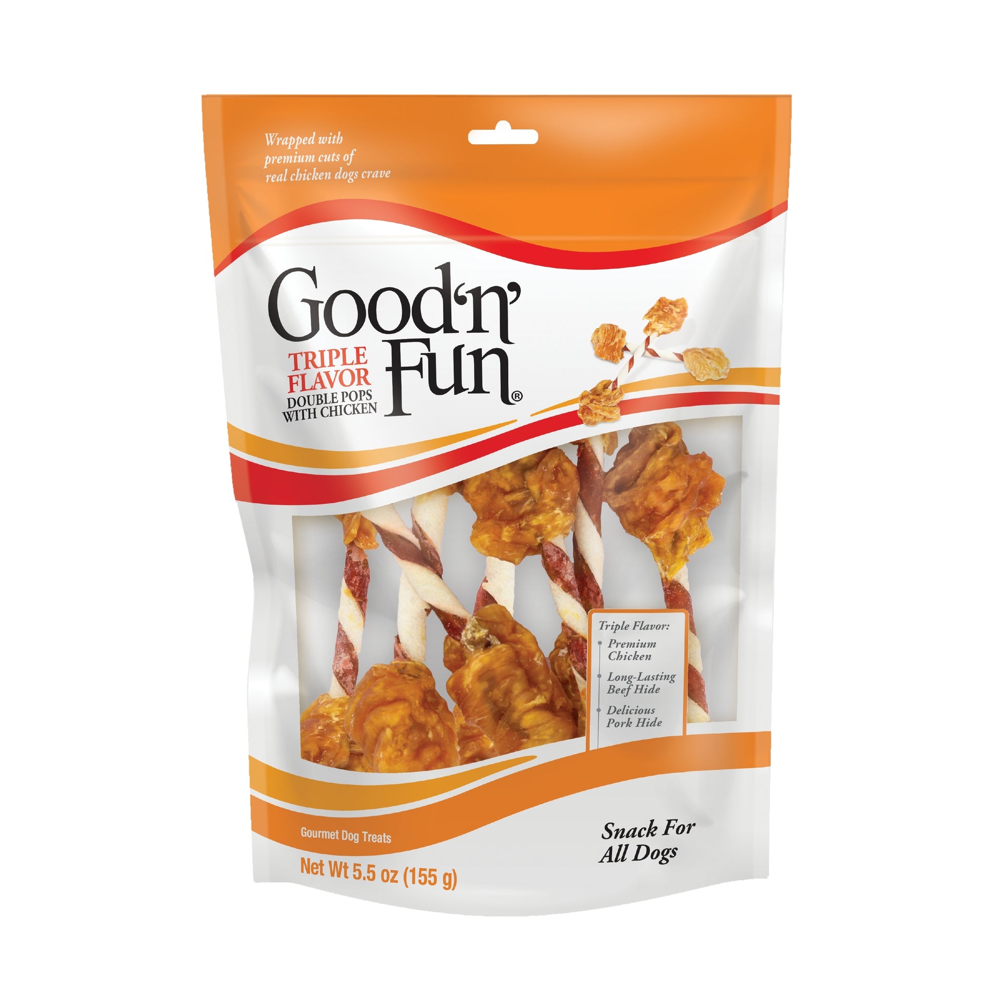 Salix Good 'n' Fun Triple Flavor Double Pops Dog Treat
