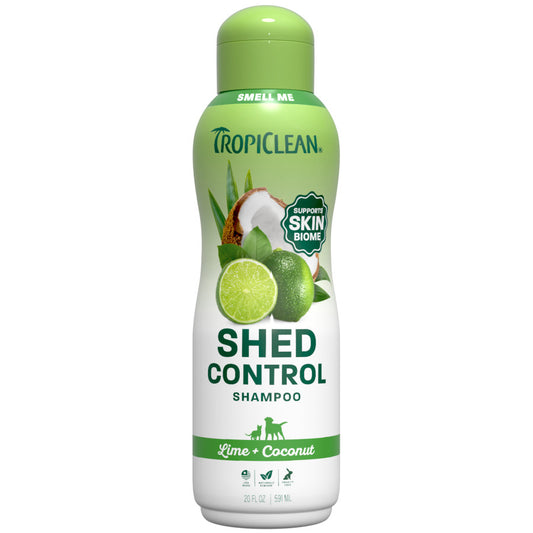 TropiClean Lime & Coconut Shed Control Shampoo for Pets.