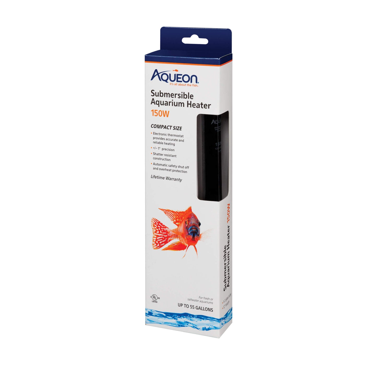 Aqueon Submersible Aquarium Heater, - 1ea/150 W, Up To 55 gal