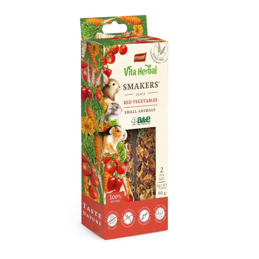 A & E Cages Vitapol Vita Herbal Smakers Red Vegetables Small Animal Treat
