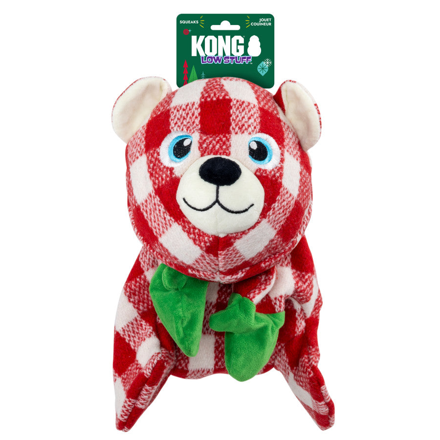 KONG Holiday Low Stuff Flanimalz Bear Dog Toy