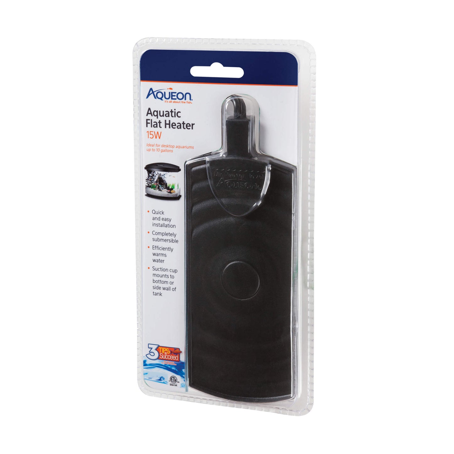 Aqueon Flat Submersible Heater - 1ea/15 W