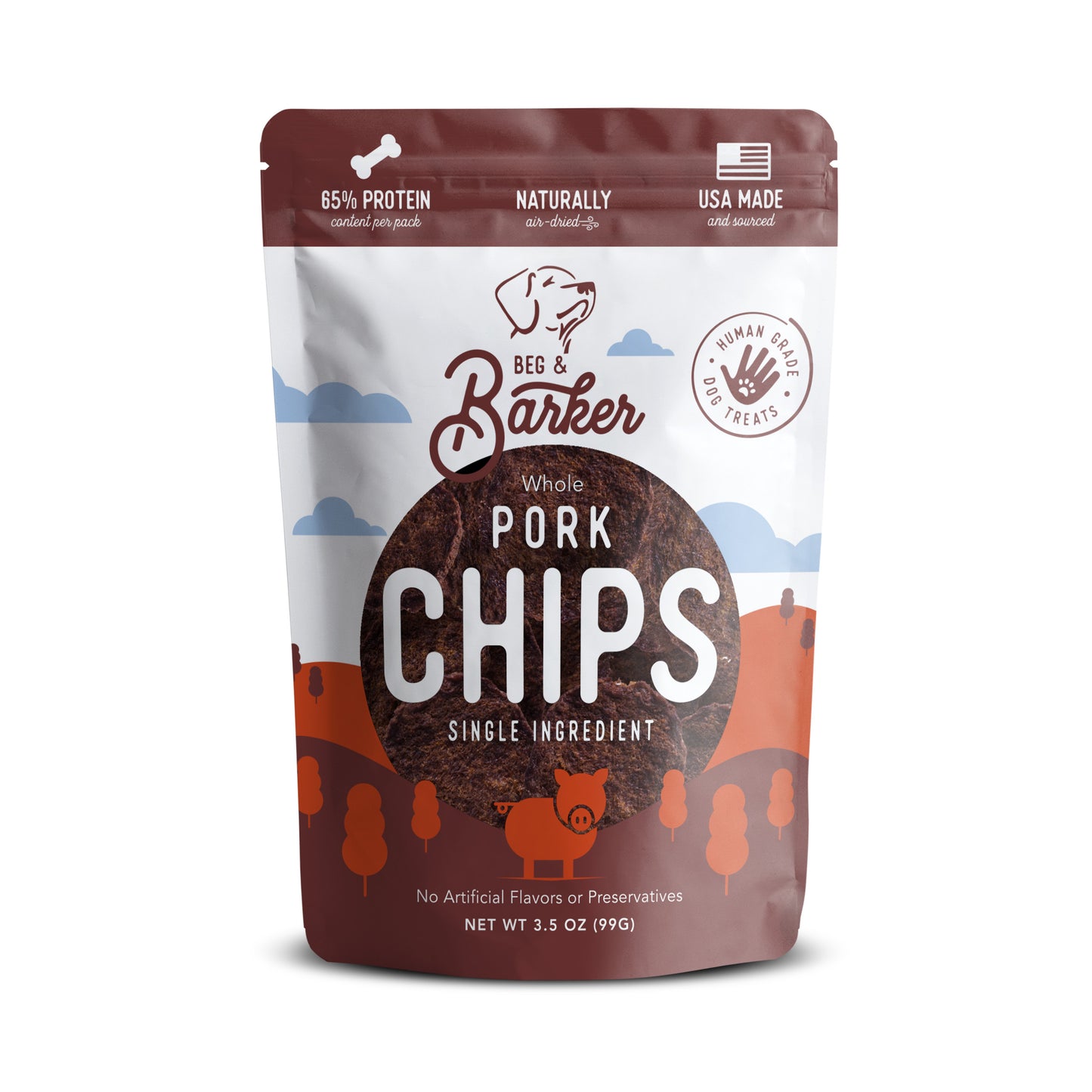 Beg and Barker Pork Heart Chips Dog Treats
