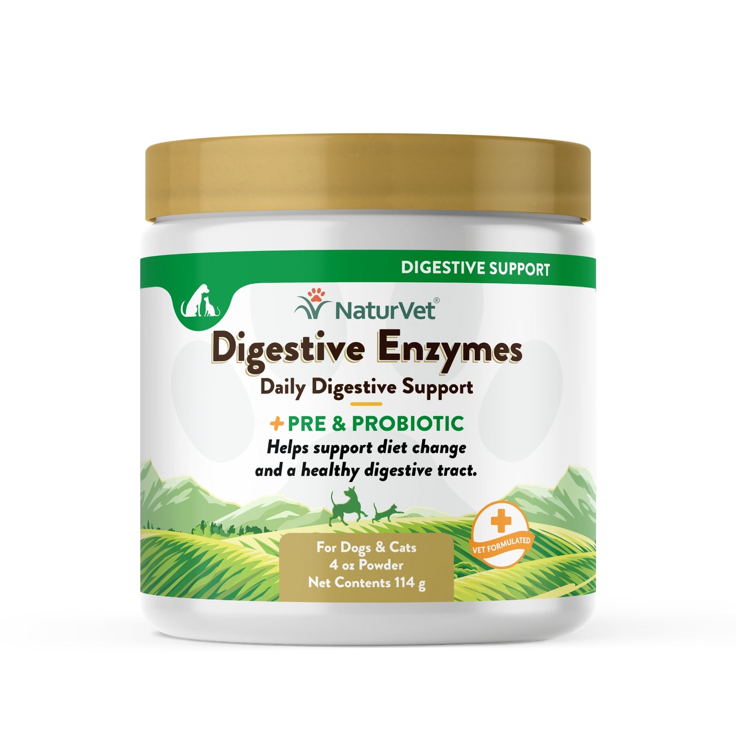 NaturVet Digestive Enzymes Plus Pre and Probiotic Powder