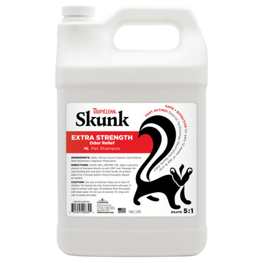 TropiClean Skunk Extra Strength Odor Relief Shampoo - 1 Gallon.