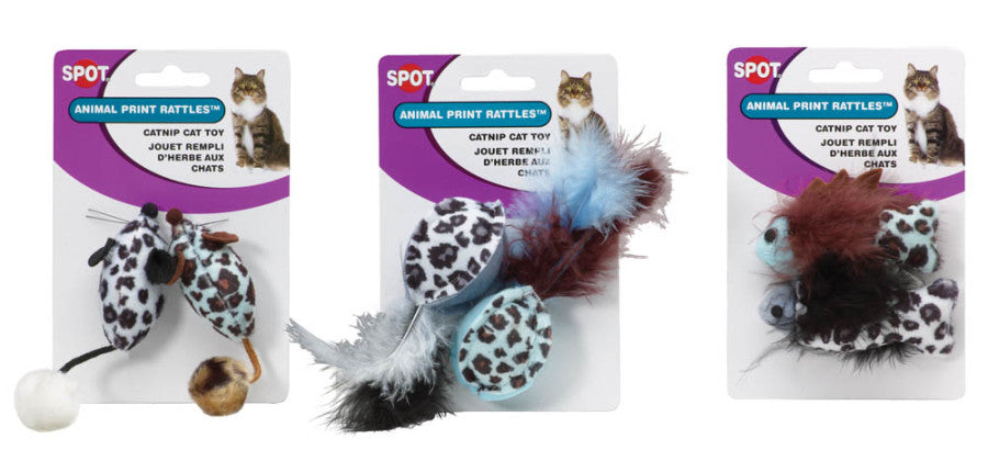 Spot Animal Print Rattle Catnip Toy