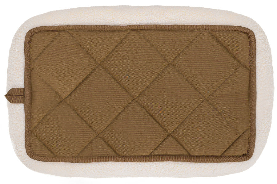 Fur Haven Pet Products Faux Lambswool Pet Crate Bolster Bed - Cream.
