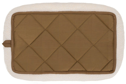 Fur Haven Pet Products Faux Lambswool Pet Crate Bolster Bed - Cream.