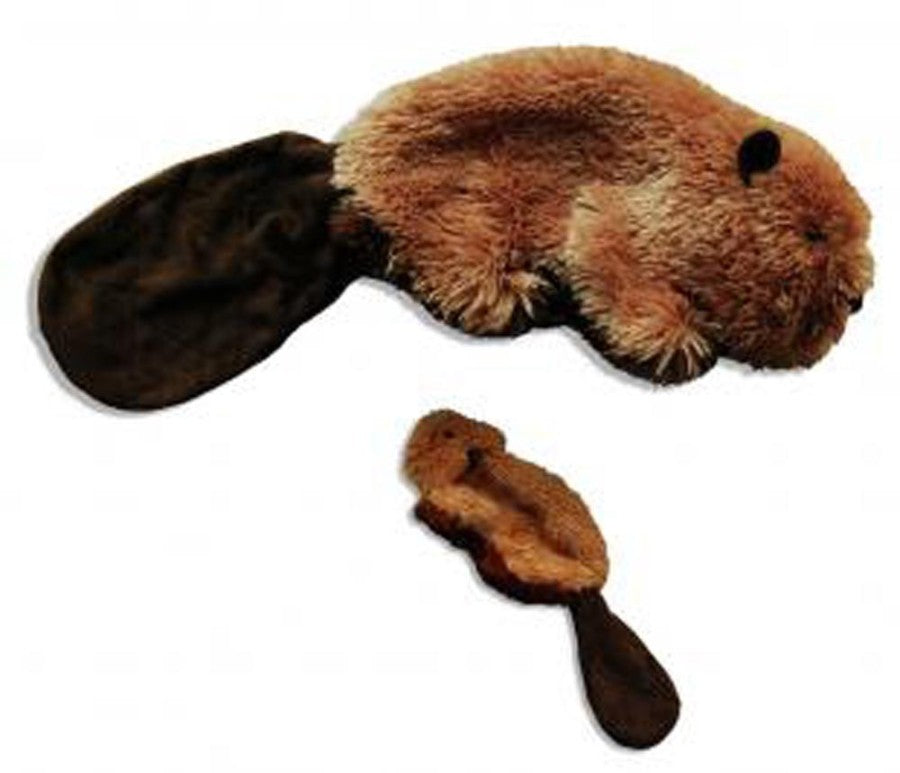 KONG Unstuffed Dog Toy Beaver with Squeaker
